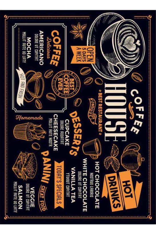 فرشینه آشپزخانه طرح قهوه زمینه مشکی کد ۷۰۲۸