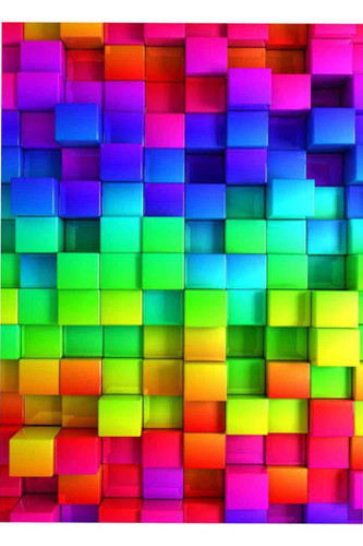 فرشینه مدرن طرح مکعب های رنگارنگ کد ۸۰۳۲