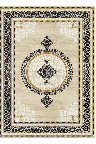 فرشینه مدرن زمینه کرم با کادر قهوه ای مشکی کد ۸۰۴۲