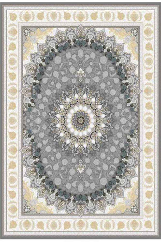 فرشینه طرح سنتی ایرانی رنگ خاکستری رنگ روشن کد ۹۰۰۵