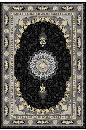 فرشینه طرح سنتی ایرانی مشکی کد ۹۰۱۴