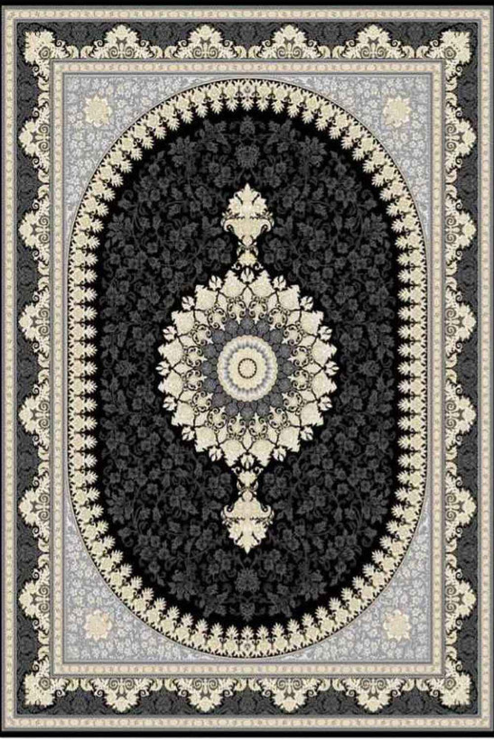 فرشینه طرح سنتی رنگ مشکی کد ۹۰۲۶