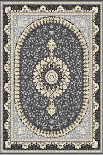 فرشینه طرح سنتی رنگ طوسی خاکستری تیره کد ۹۰۲۷