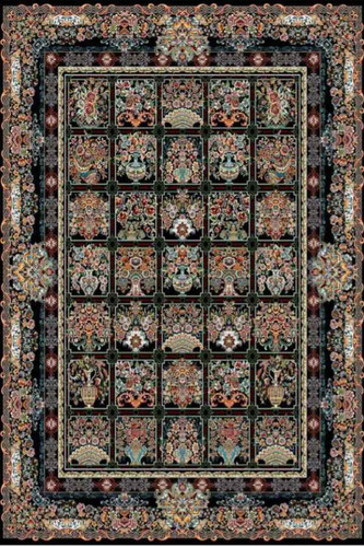 فرشینه طرح سنتی مشکی کد ۹۰۳۴