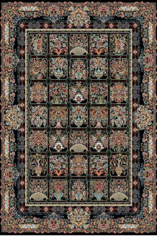 فرشینه طرح سنتی مشکی کد ۹۰۳۴