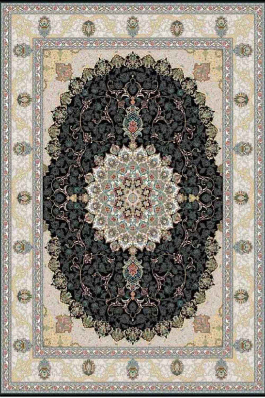 فرشینه طرح سنتی رنگ مشکی کد ۹۰۴۹