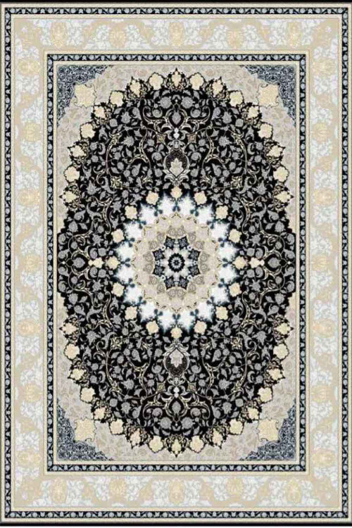فرشینه طرح سنتی رنگ مشکی کد ۹۰۵۱