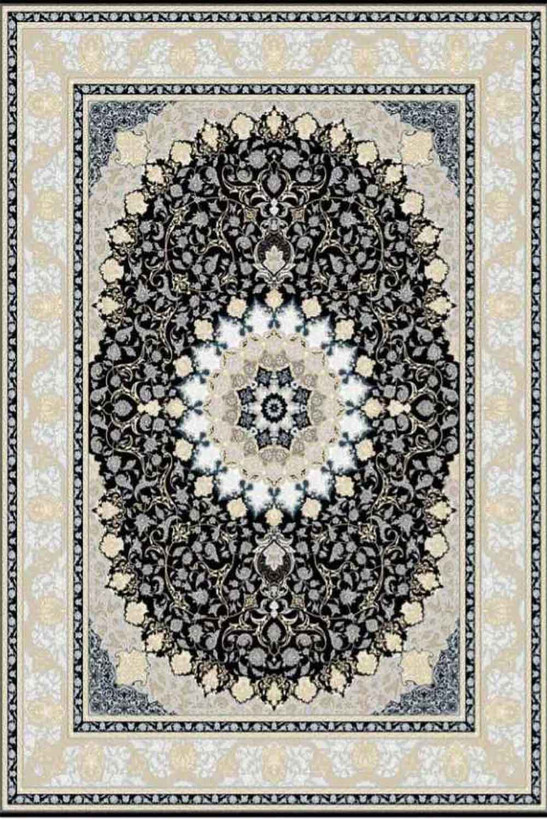 فرشینه طرح سنتی رنگ مشکی کد ۹۰۵۱