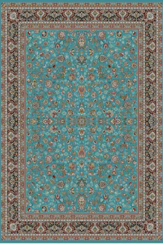 فرشینه طرح سنتی رنگ سبز آبی کد ۹۰۱۳۵