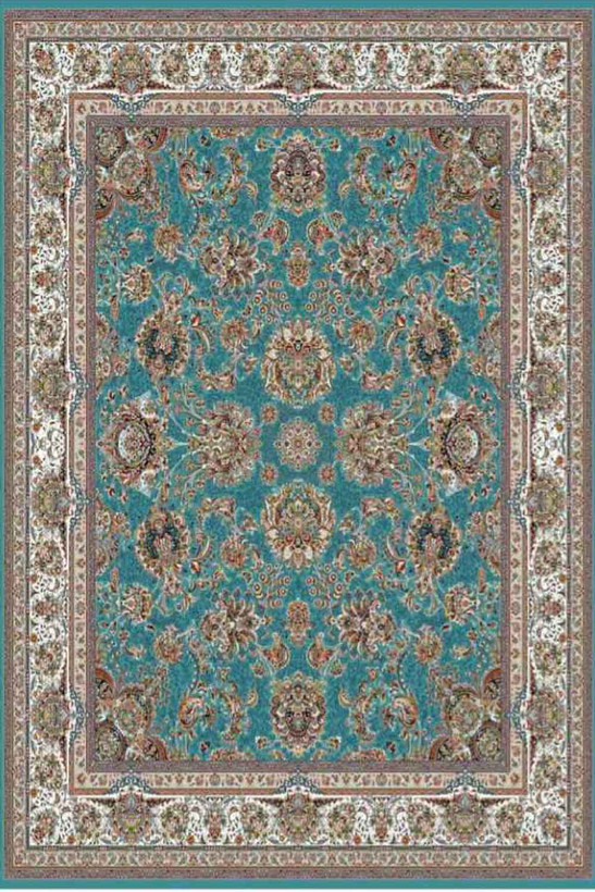 فرشینه طرح سنتی رنگ سبز آبی کد ۹۰۱۳۷