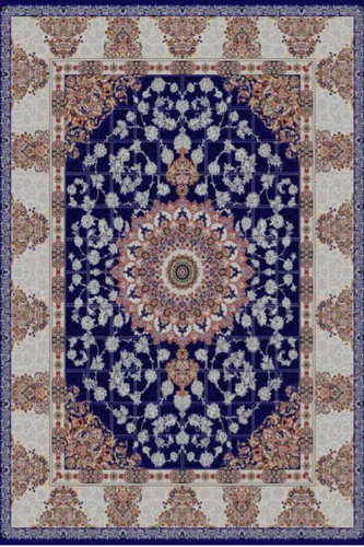 فرشینه طرح سنتی رنگ آبی سرمه ای کد ۹۰۱۳۹