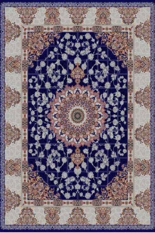 فرشینه طرح سنتی رنگ آبی سرمه ای کد ۹۰۱۳۹