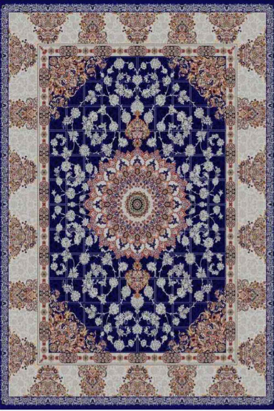 فرشینه طرح سنتی رنگ آبی سرمه ای کد ۹۰۱۳۹