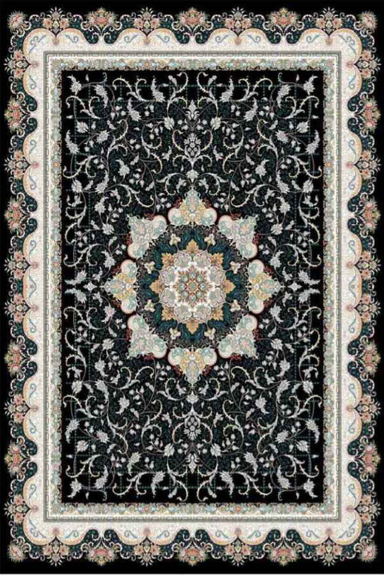 فرشینه طرح سنتی ایرانی رنگ مشکی کد ۹۰۱۵۲