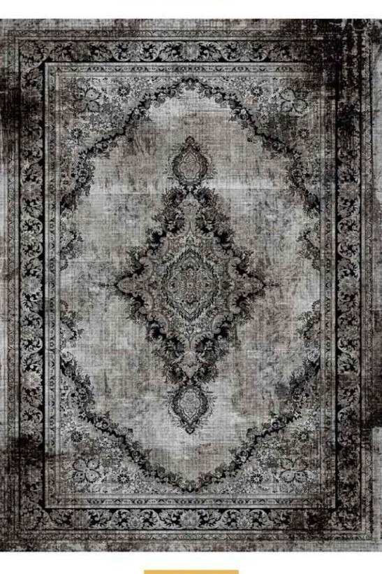 فرشینه مدرن تلفیق طرح فرش سنتی خاکستری و طوسی کد ۸۰۷۰