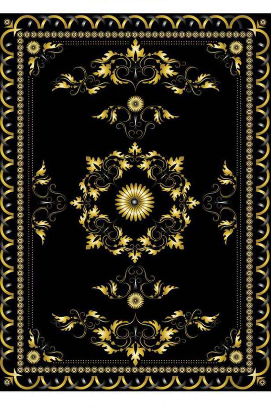 فرشینه مدرن رنگ مشکی طلایی کد ۸۰۸۸