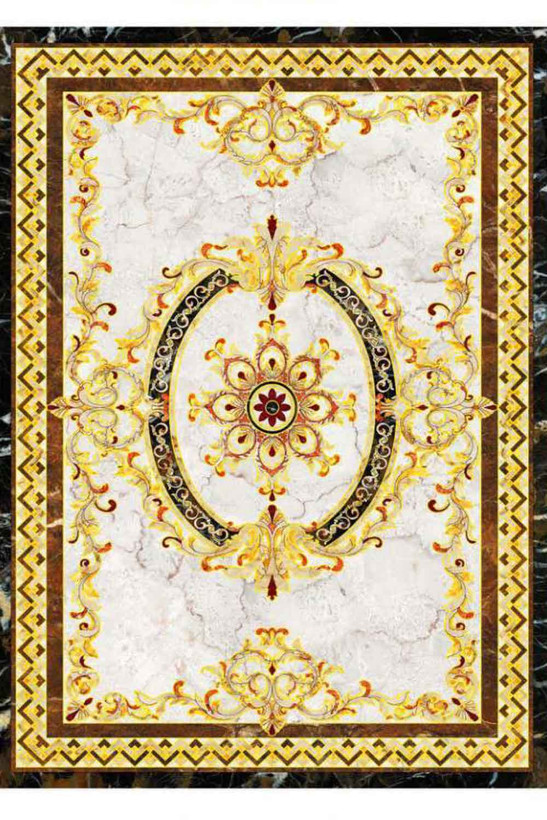 فرشینه مدرن رنگ سفید طلایی مدل لاکچری کد ۸۰۹۹