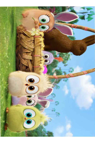 فرشینه اتاق کودک طرح کارتون جوجه پرنده های خشمگین کد ۶۰۶۴