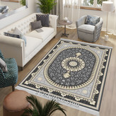 فرشینه طرح سنتی رنگ طوسی خاکستری تیره کد ۹۰۲۷