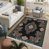 فرشینه طرح سنتی رنگ سبز و مشکی کد ۹۰۱۴۰