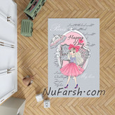 فرشینه اتاق کودک دختر زیبا در پاریس زمینه طوسی خاکستری کد ۶۰۹۶