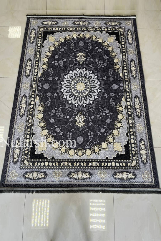 فرشینه طرح سنتی ایرانی مشکی کد ۹۰۱۴